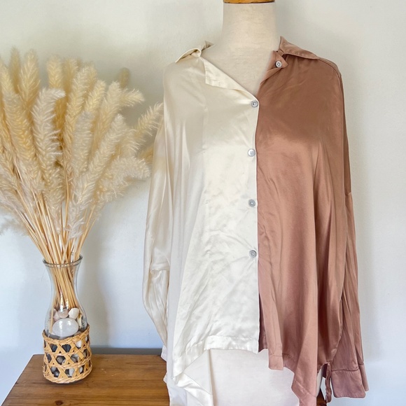 Lunya Color Block button down blouse - Picture 1 of 6